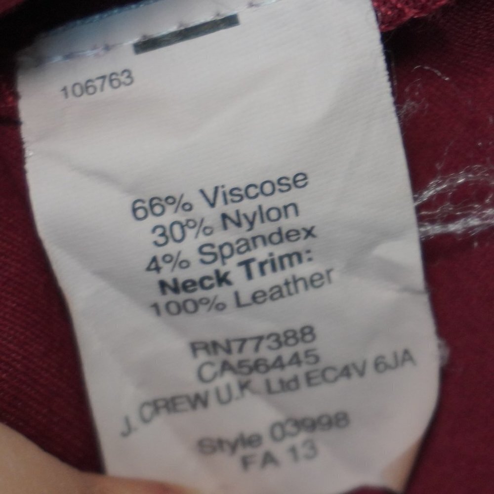 Madewell Womens Dark Red Short Sleeve Skater Dress With Leather Size Small - Picture 8 of 8